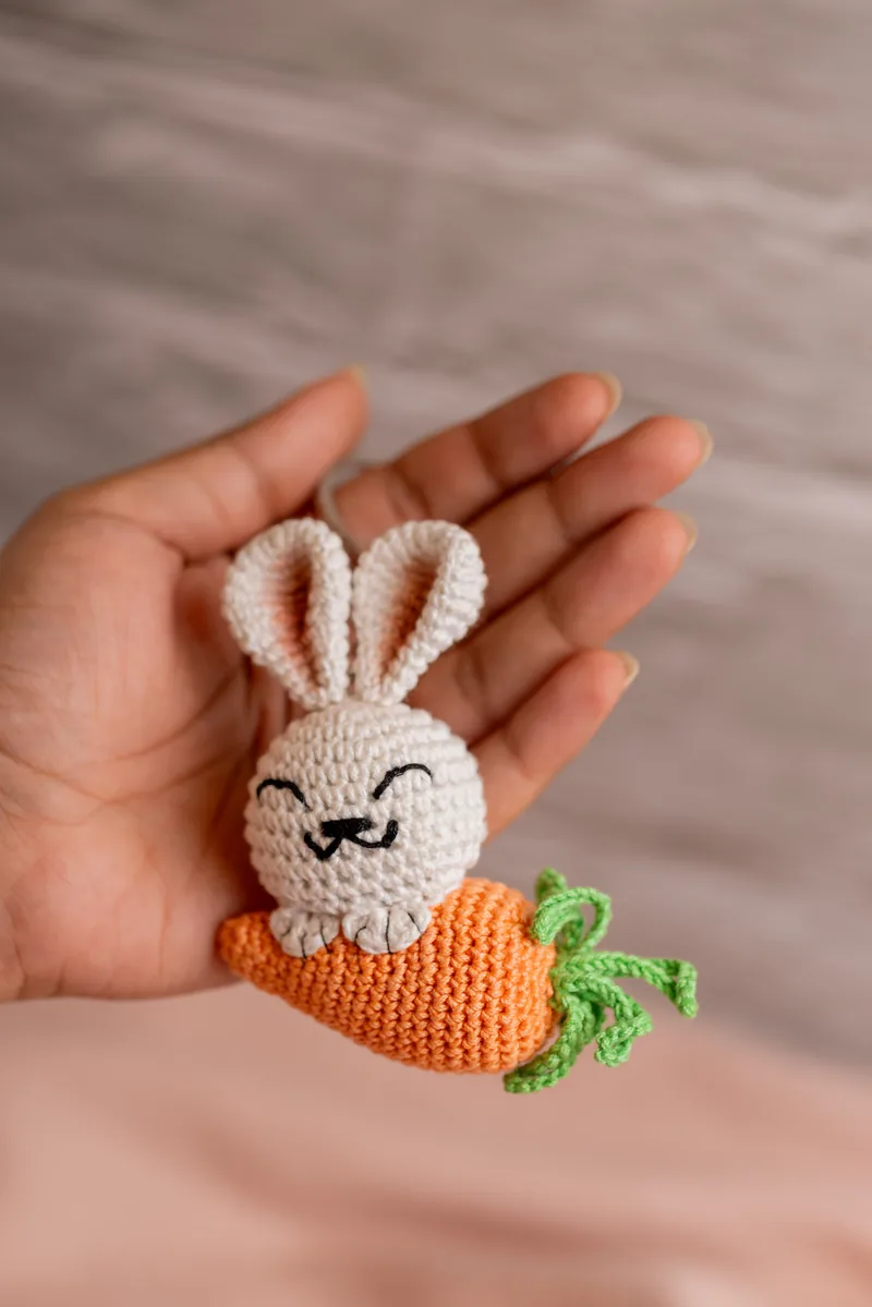 Bunny with Carrot Keychain