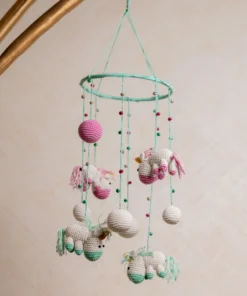 Green and Pink Unicorn Cot Hanging 1 scaled