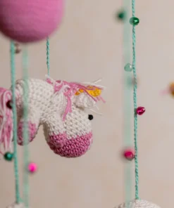 Green and Pink Unicorn Cot Hanging