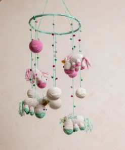 Green and Pink Unicorn Cot Hanging