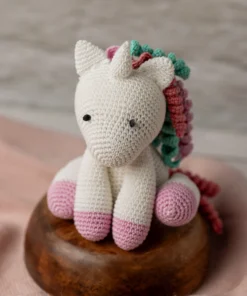 Handmade Amigurumi Unicorn with Rainbow Mane (10)