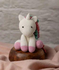 Handmade Amigurumi Unicorn with Rainbow Mane (11)