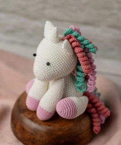 Handmade Amigurumi Unicorn with Rainbow Mane (12)