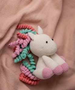 Handmade Amigurumi Unicorn with Rainbow Mane (4)
