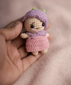 Mini Pink Purple Doll Keychain (1)