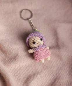 Mini Pink Purple Doll Keychain (2)