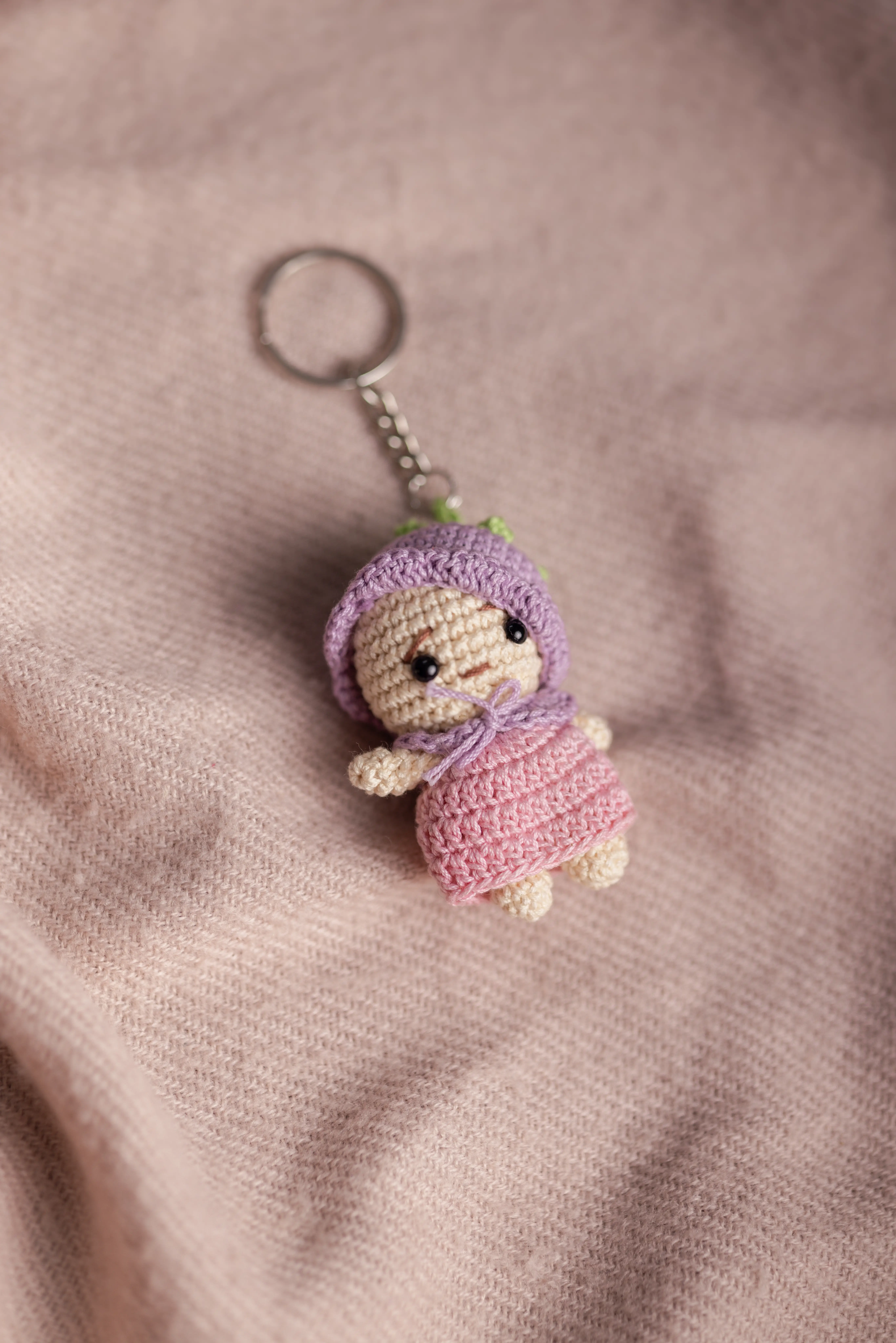 Mini Pink Purple Doll Keychain (2)
