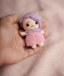Mini Pink Purple Doll Keychain (6)