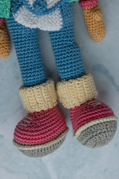 Handmade crochet Molly doll with long styleable yarn hair soft cotton body and gentle stitched face made by artisan women in India gift Australia