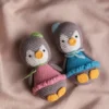 Full body view of handmade crochet penguin toy showing authentic penguin shape soft yarn body and stitched face Melbourne