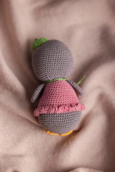 Full body view of handmade crochet penguin toy showing authentic penguin shape soft yarn body and stitched face Melbourne