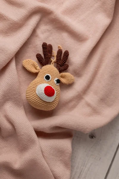 Crochet Rudolph Reindeer Keychain , bag charm, ornament