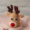 Crochet Rudolph Reindeer Keychain , bag charm, ornament