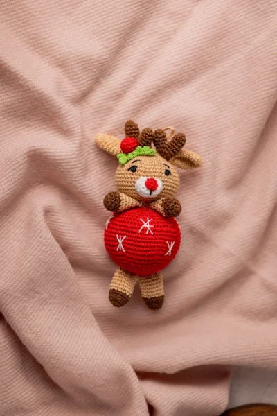 Crochet Rudy Reindeer Keychain , bag charm, ornament