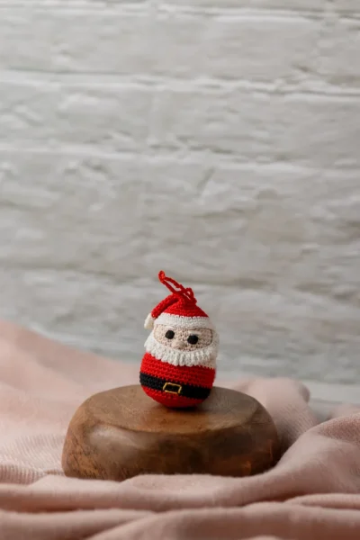 Crochet Santa Claus Keychain , bag charm, ornament