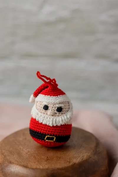 Crochet Santa Claus Keychain , bag charm, ornament
