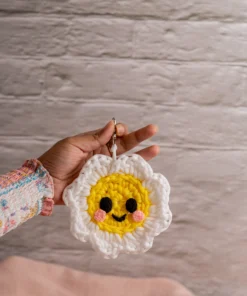 White Flower Keychain (1)