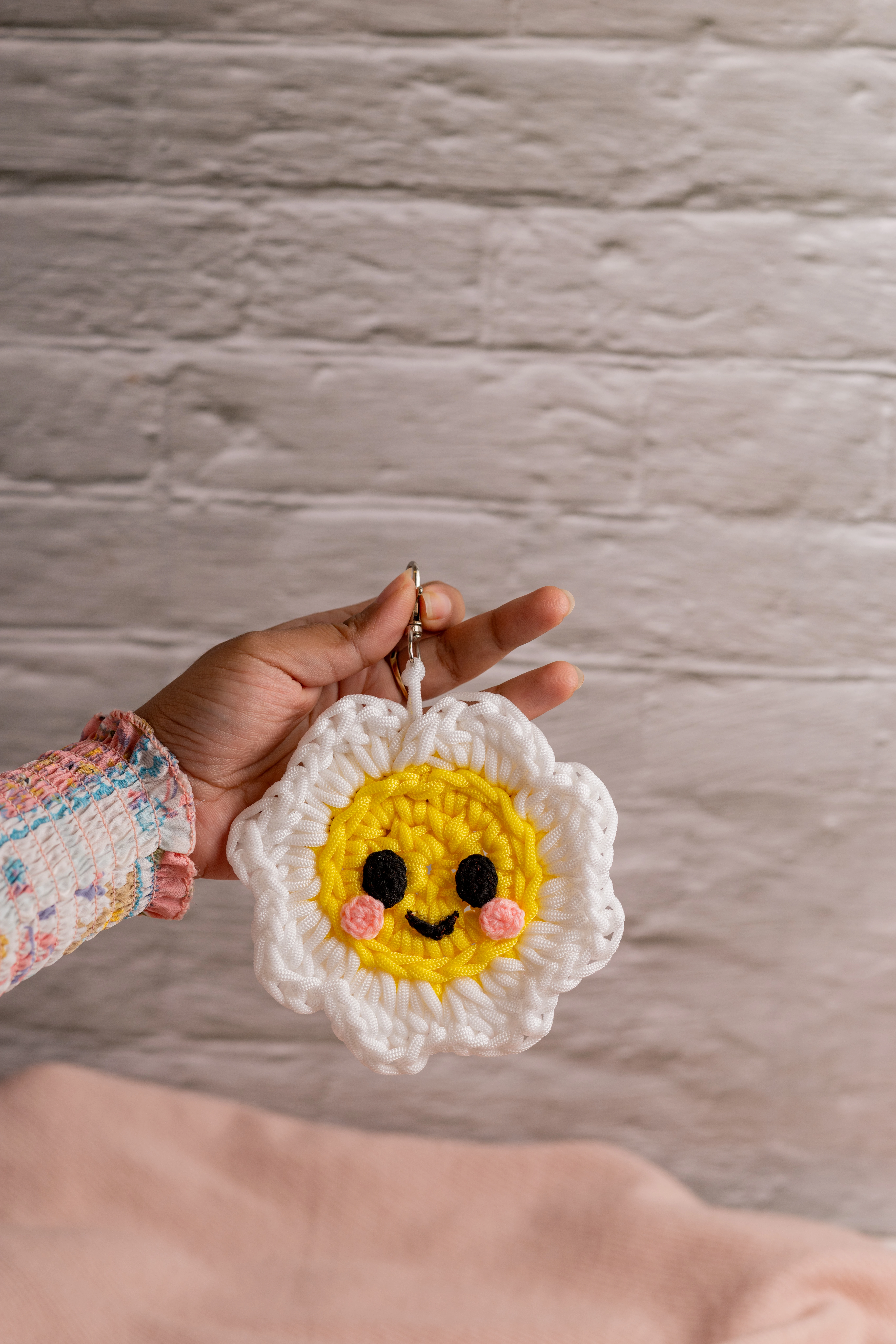 White Flower Keychain (1)