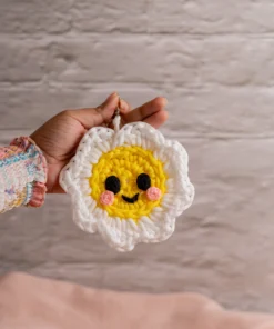 White Flower Keychain (2)