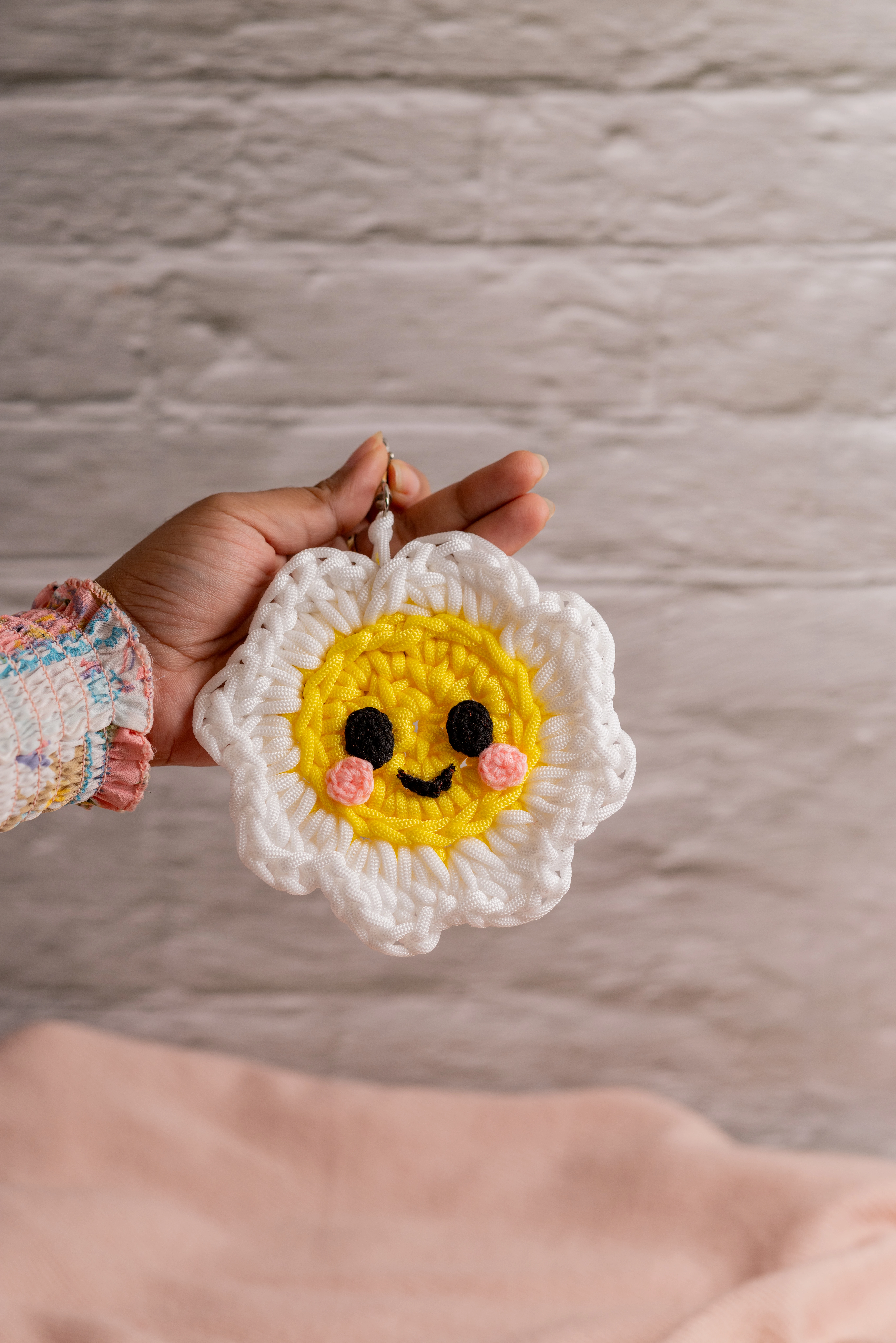 White Flower Keychain (2)