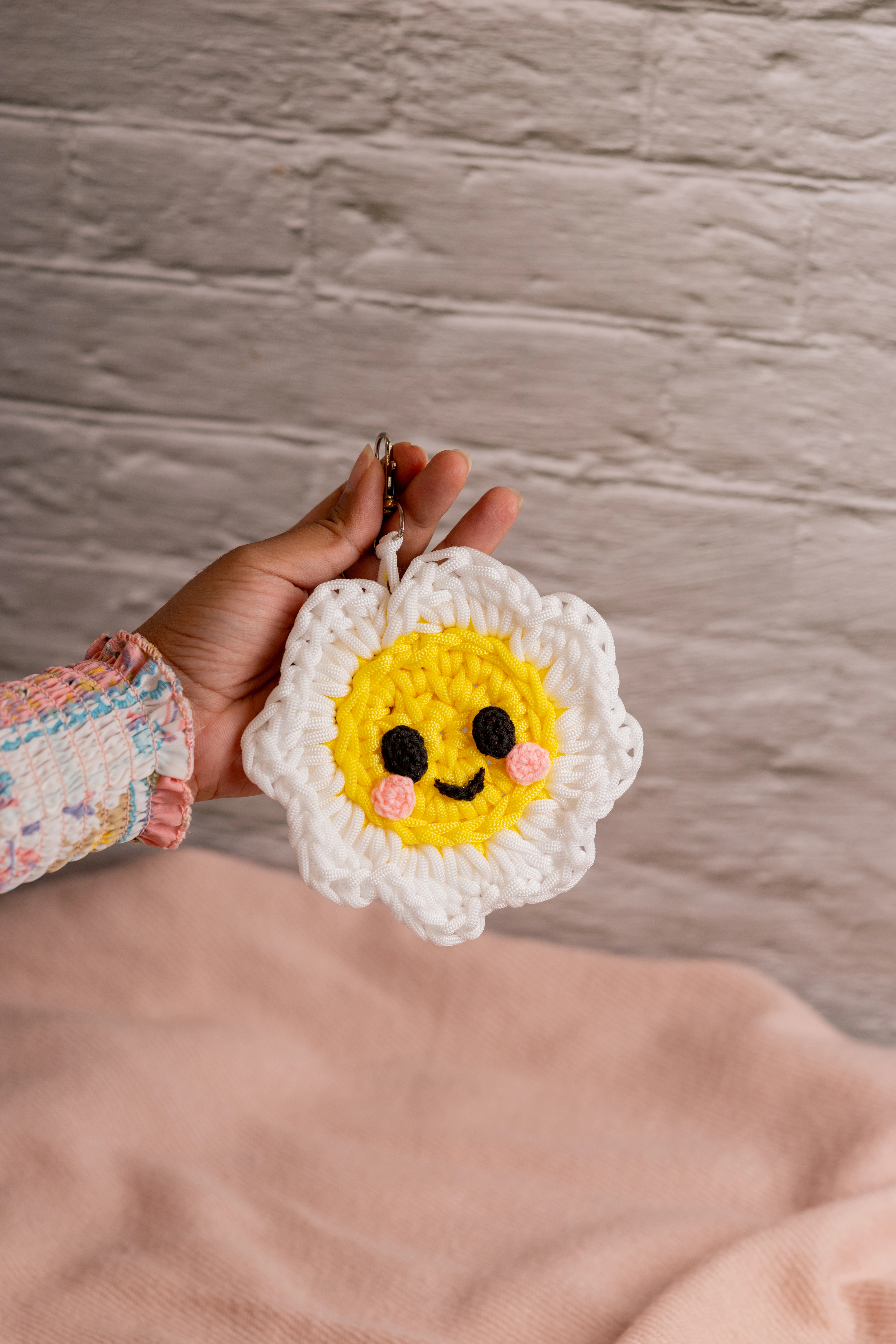 White Flower Keychain (3)