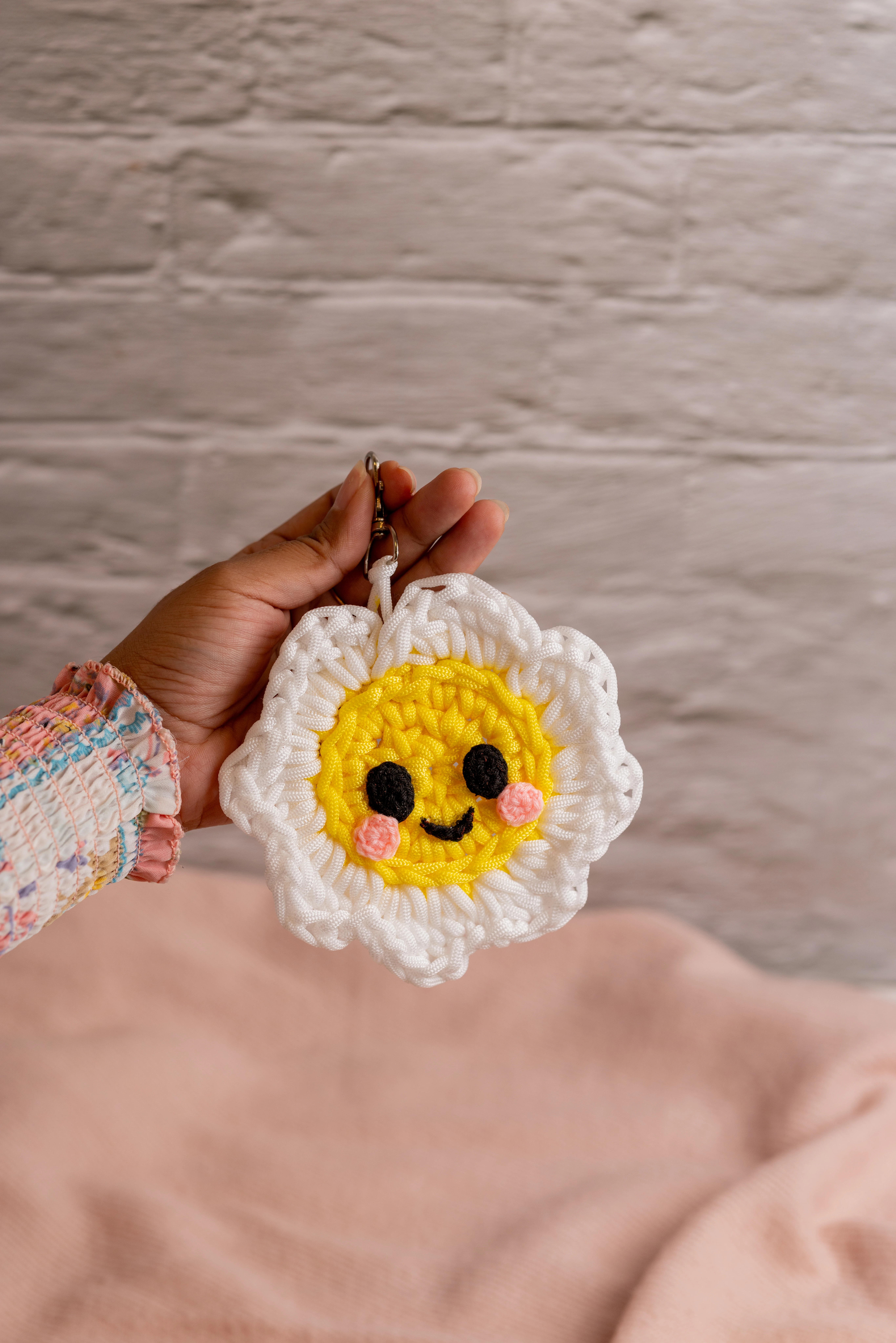 White Flower Keychain (5)