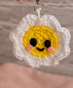 White Flower Keychain (6)