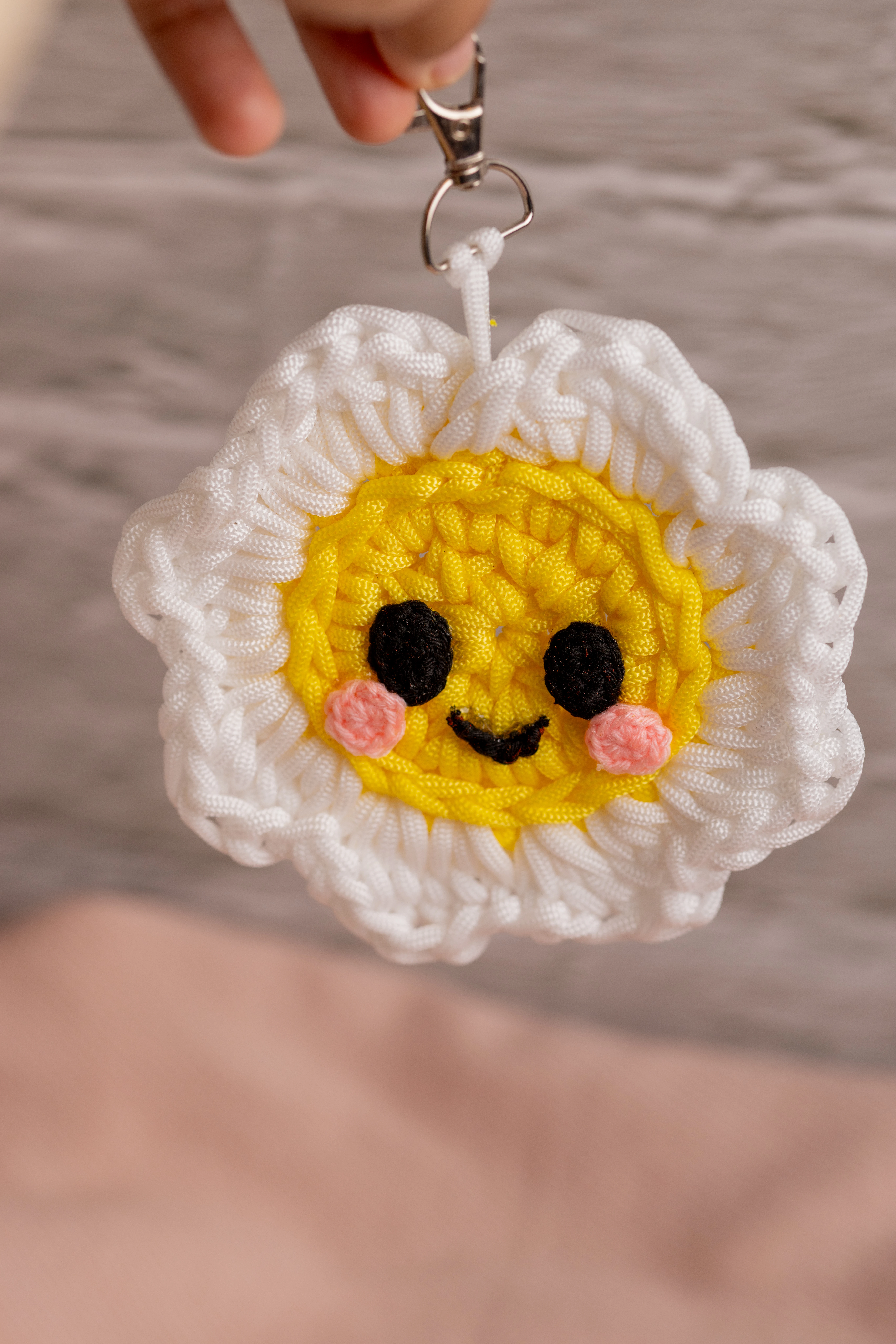 White Flower Keychain (6)