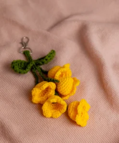Yellow Tulip Flower Keychain (2)