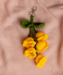 Yellow Tulip Flower Keychain (6)