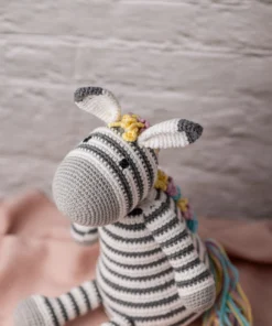 Zippy the Rainbow Mane Crochet Zebra