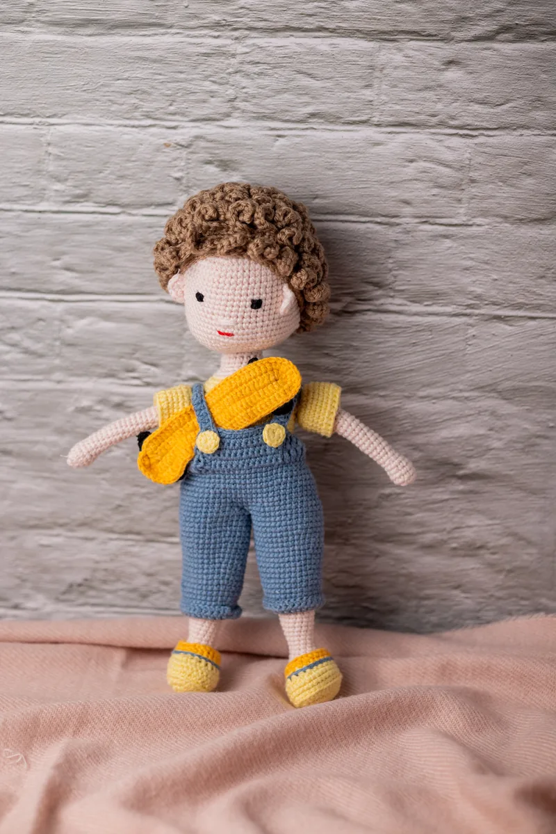 Amigurumi Boy Doll with Skateboard