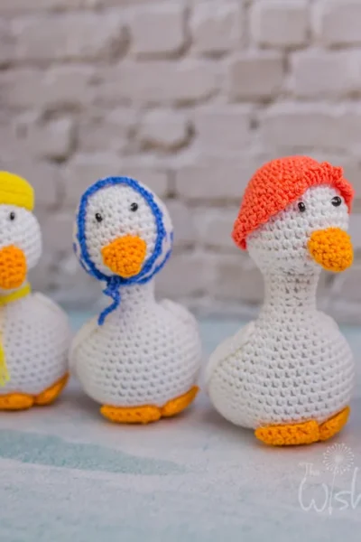 Handmade crochet duck family set with large mother duck and soft ducklings made from high quality yarn ethical gift Australia