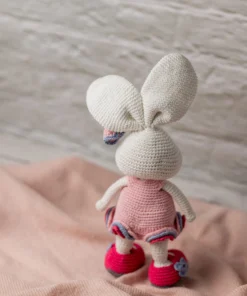 Handmade Amigurumi Bunny Rabbit in Pink Dress (4)