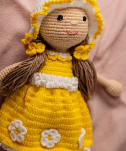 Handmade Amigurumi Doll in Yellow Floral Dress (22)
