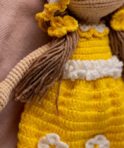Handmade Amigurumi Doll in Yellow Floral Dress (23)
