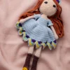 Handmade Amigurumi Doll with Red Hair, Blue Dress, and Boots (17)