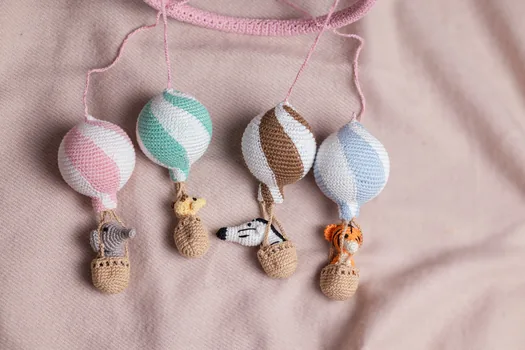 Handmade Crochet Cot Hanging Zoo theme Nursery Decor