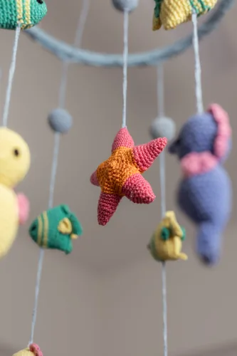 Unique crochet cot hanging sea themed nursery decor for new born